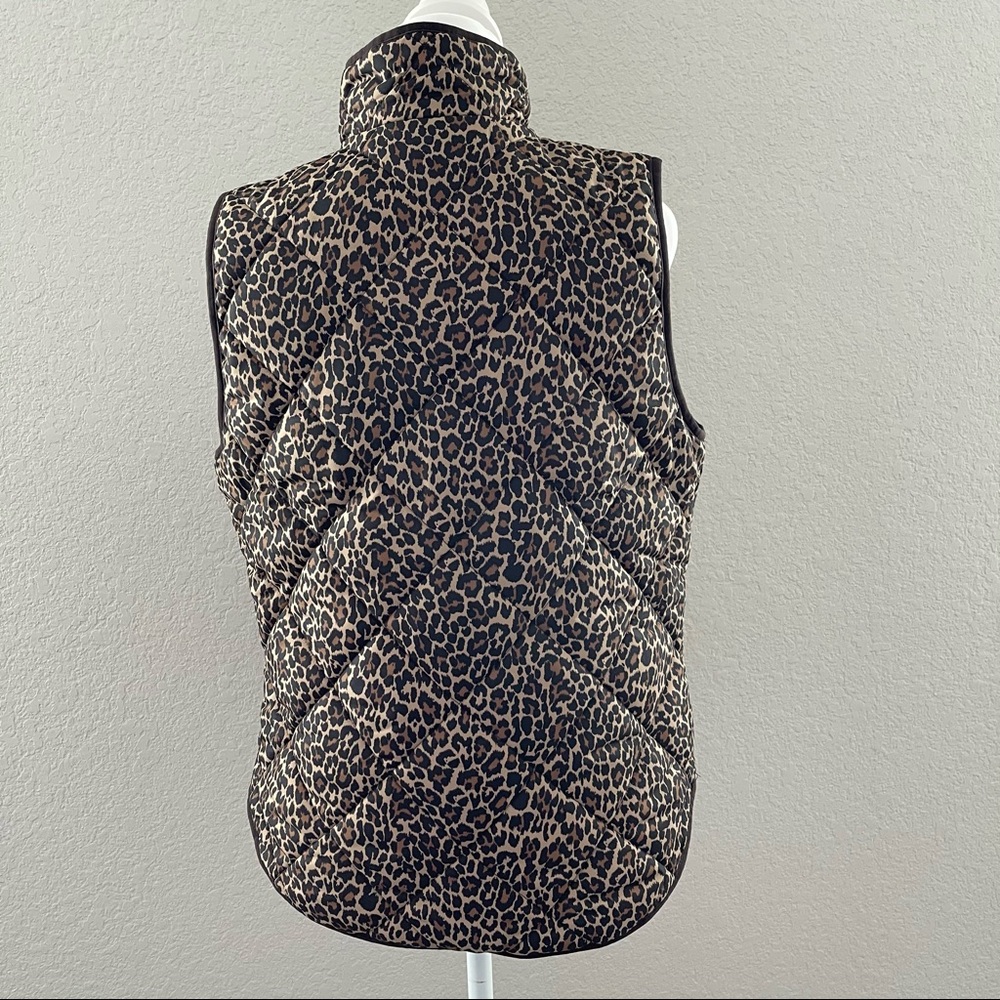 J Crew Women Leopard Animal Print Quilted Puffer Vest Jacket Small NEW AG538 - Picture 5 of 9